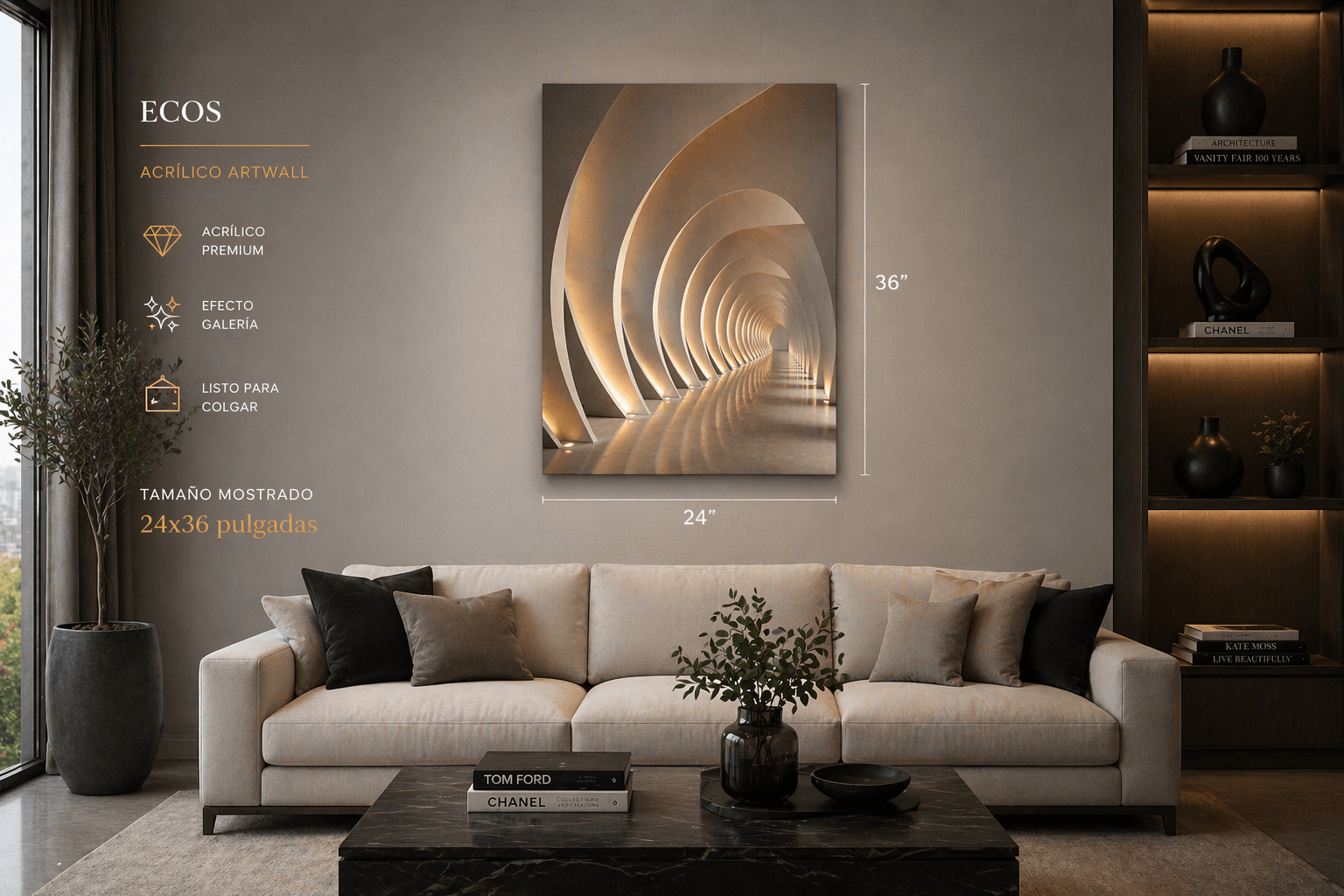 Acrylic wall art by AcrílicoArtWall.com featuring a modern, abstract design on a sleek acrylic panel.
