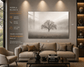 White fog acrylic art print by AcrílicoArtWall.com, showcasing a serene abstract landscape with soft, misty white tones.